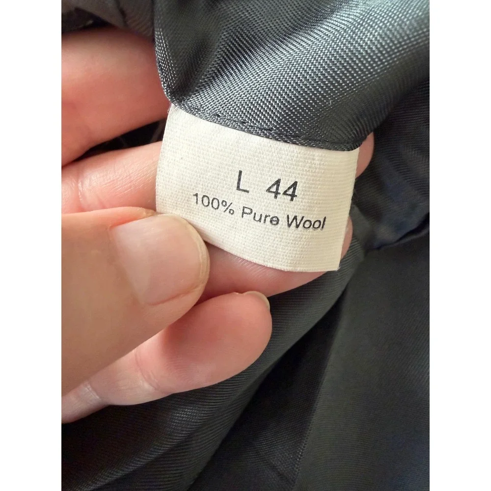 Jos A Bank Estateblazer 44L Gray Windowpane‎ 100% Wool Blazer Sport Coat Mens
